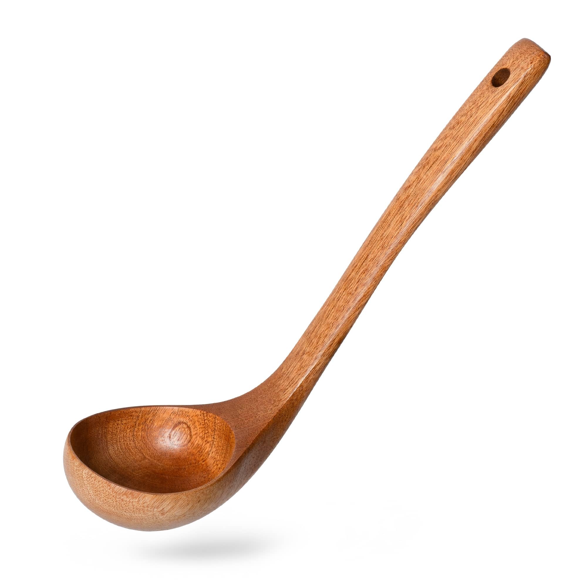 Hefild Hefild Wooden Soup Ladle for Cooking, 11 Inch, 2.5 oz, Sapele Wood