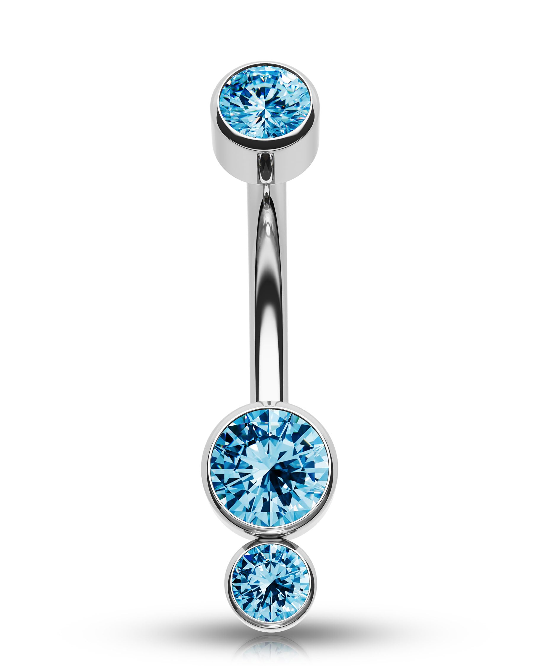 Mooncrush Jewelry G23 Solid Titanium Belly Button Rings 14G 10MM for Women Men - Internally Threaded Navel Piercing Jewelry Surgical Steel