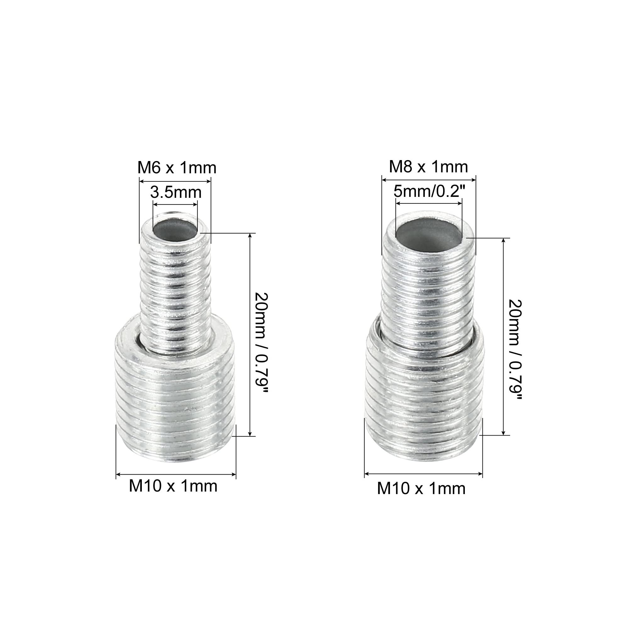 M10 à M8 Réduction Vis, 5 Paquet 20mm Long Adaptateur Réducteur Joint Boulons