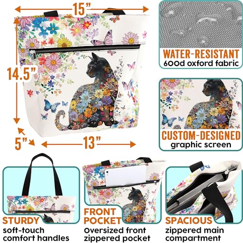 Bolso Tote impermeable con bolsillos y cierre miniatura 4