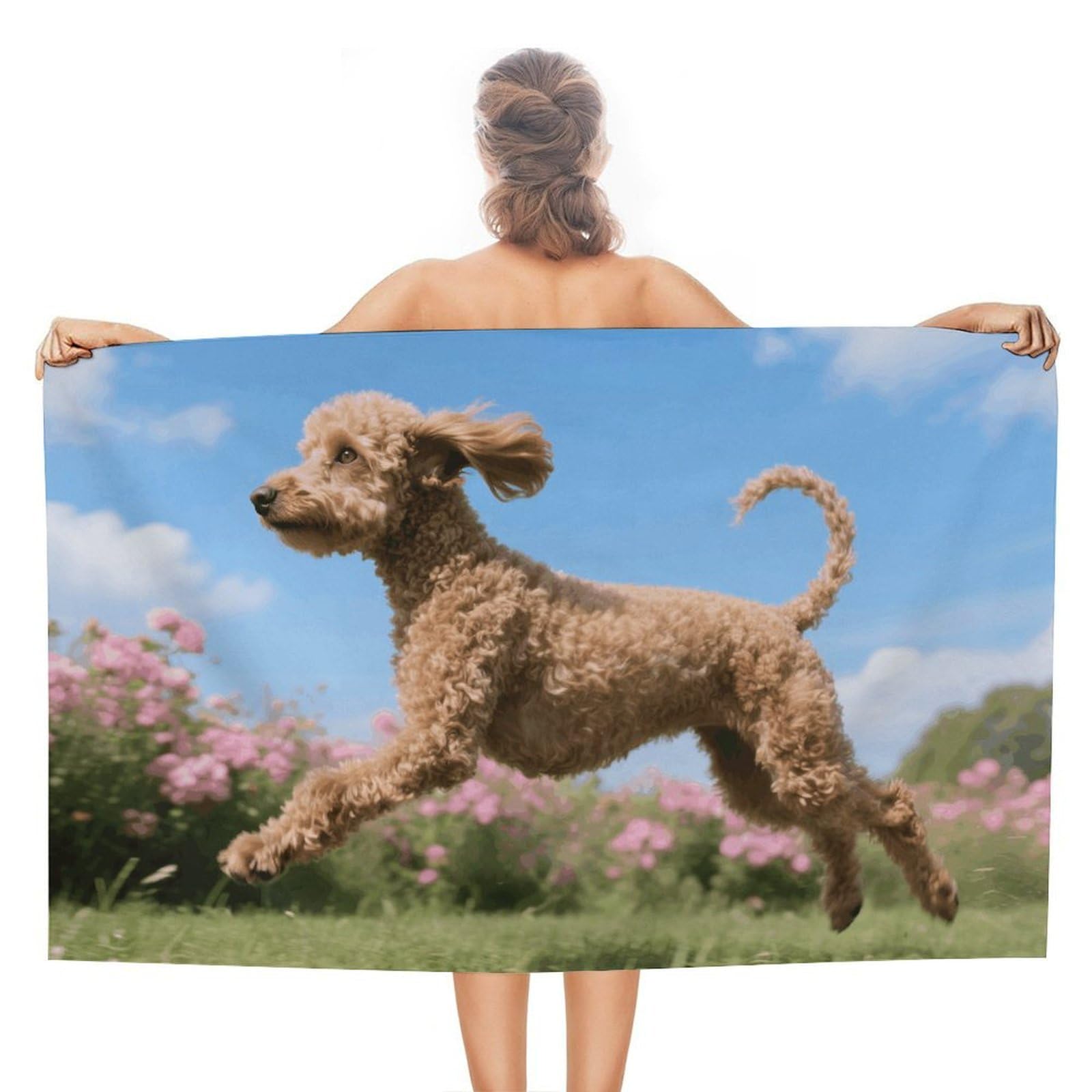 asbwuo Poodles Dog Beach Towels Extra Large Quick Dry Absorbent