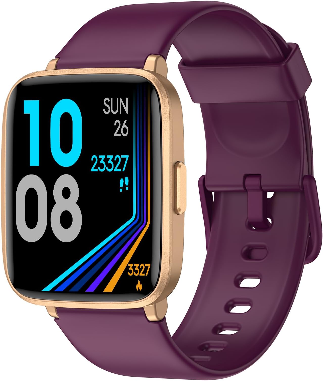 Fitness Tracker Watch with Heart Rate Monitor, Large Screen Activity Tracker with Pedometer, Sleep Monitor, Calories & Step Counter, 5ATM Waterproof Smart Watch for Women Men Fitness Watch for Sports