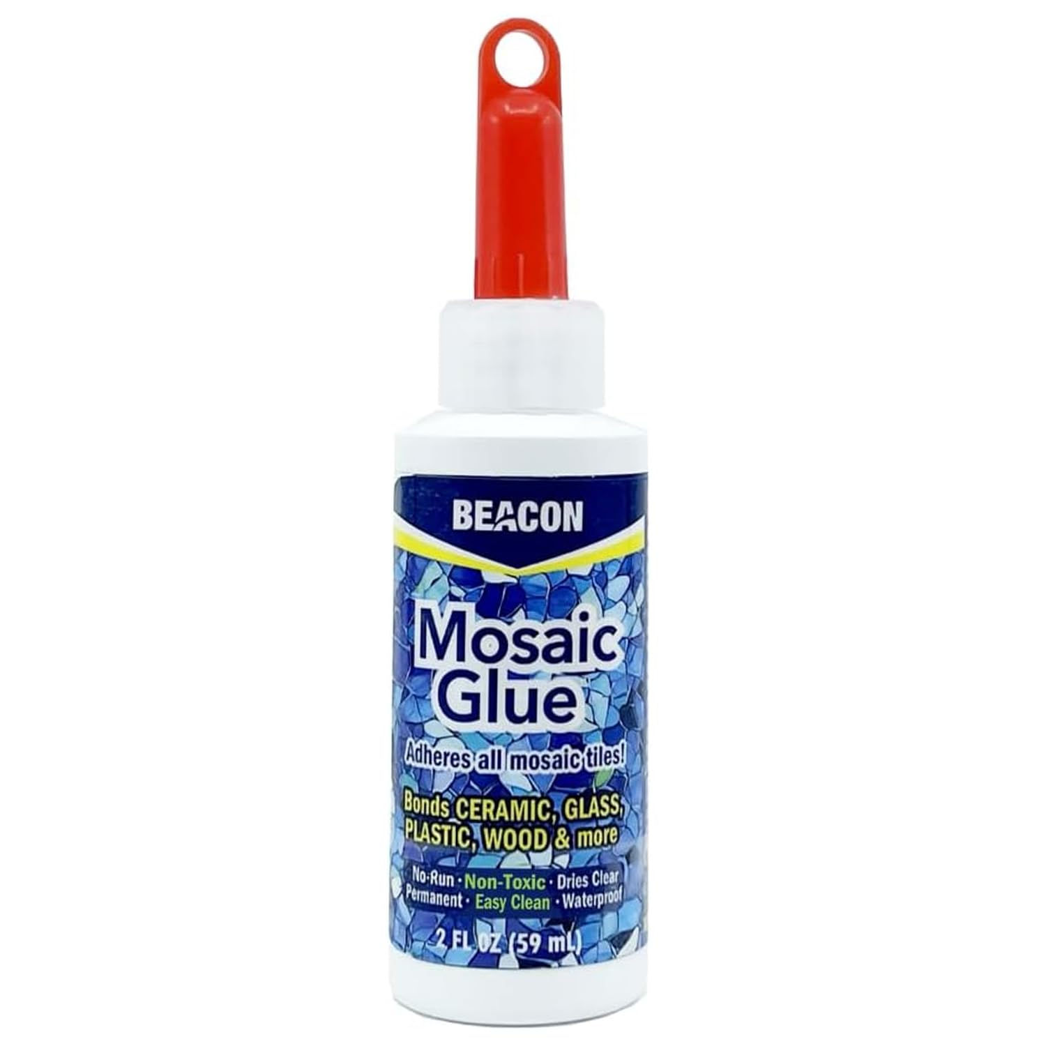 Mosaic Glue 59 Ml Medium Dries Bottle, Clear - Strong Adhesive For Plastic, Porcelain, Glass & Metal Bonding Perfect Decorating Crafts And Repairing Ceramics Wood