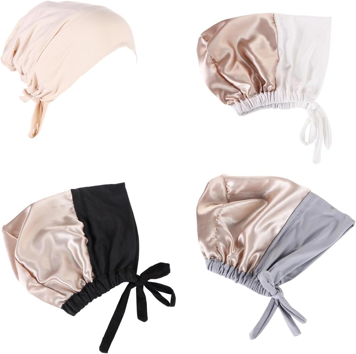 ® Soft Satin Turban Hat Inner Hijab Caps Underscarf Bonnet Hat Headwear for Cancer&Sleep
