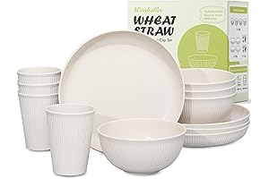 12pcs Wheat Straw Dinnerware Sets for 4