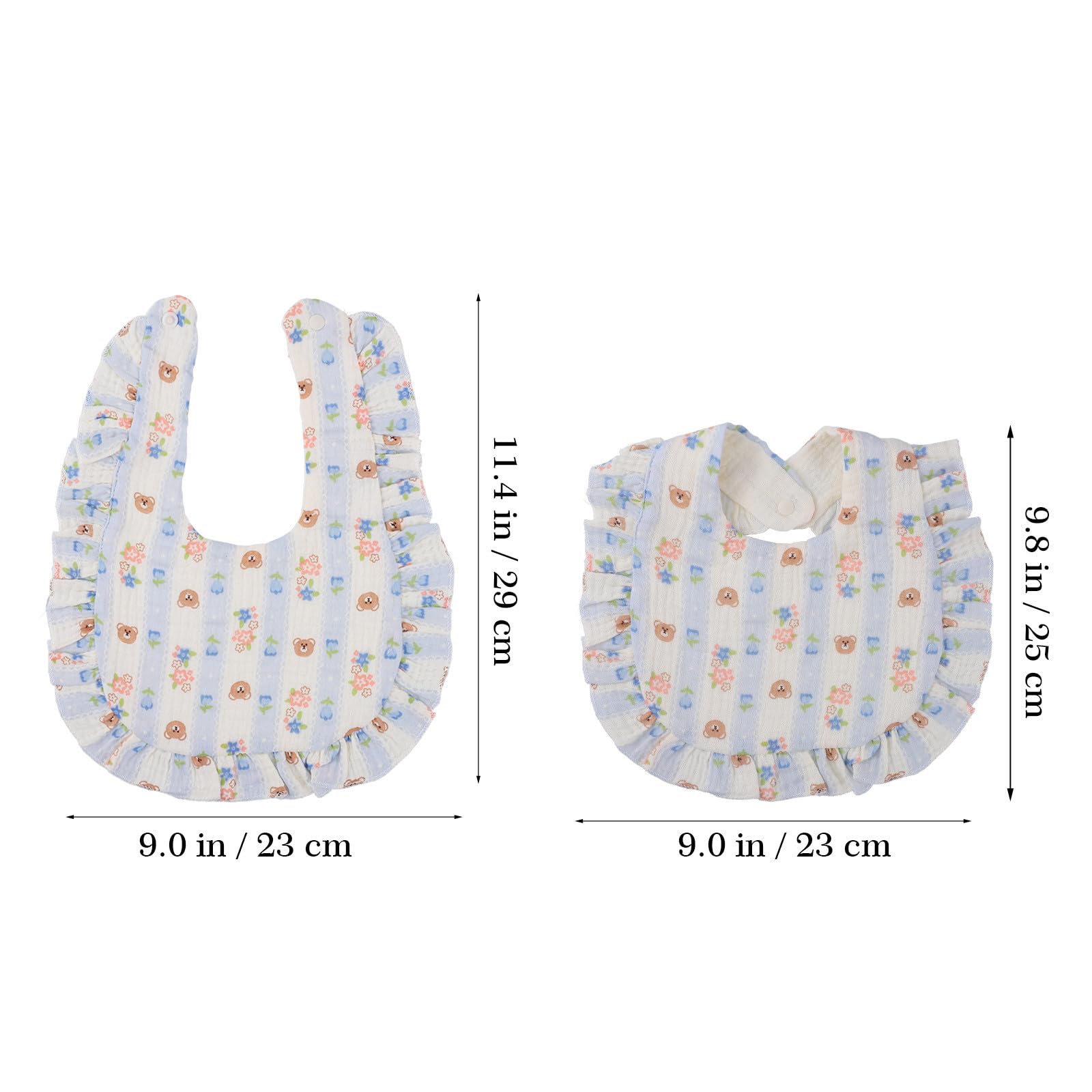 Vaguelly 12 Pièces Bavoirs Bandana pour Bébé en Coton Doux et Absorbant Fermeture à Bouton-pression, Salivation Repas des -nés et Tout-petits