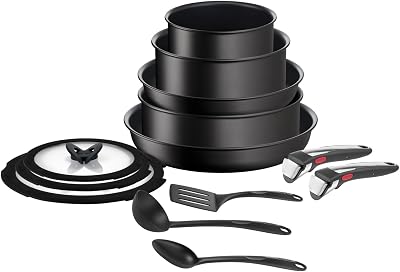 Tefal Ingenio Unlimited On 13-teiliges Topf und Pfannenset abnehmbarer Griff, stapelbar, platzsparend, Pfannen Induktion mit Antihaftversiegelung, einfache Handhabung und Reinigung, L39593