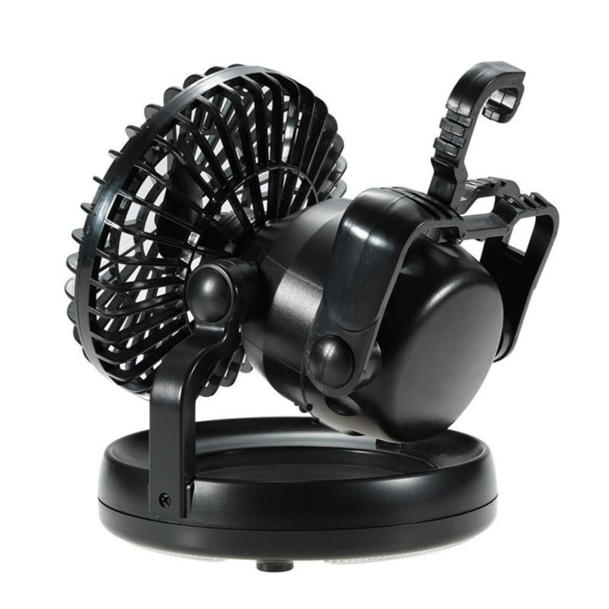 Lampada da Tenda da Campeggio LED con Ventilatore, 2 Pezzi | Abs Nero, Gancio Integrato, 18 Led, Can Use Separately, Atmosfera Estiva