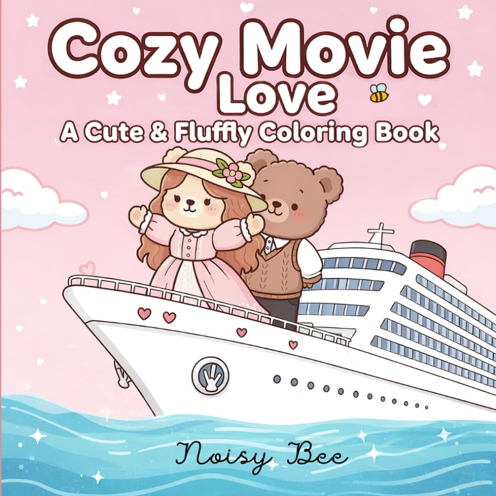 Cozy Movie Love: A Cute & Fluffy Coloring Book for Adults and Teens Inspired by Romantic Cinema Moments