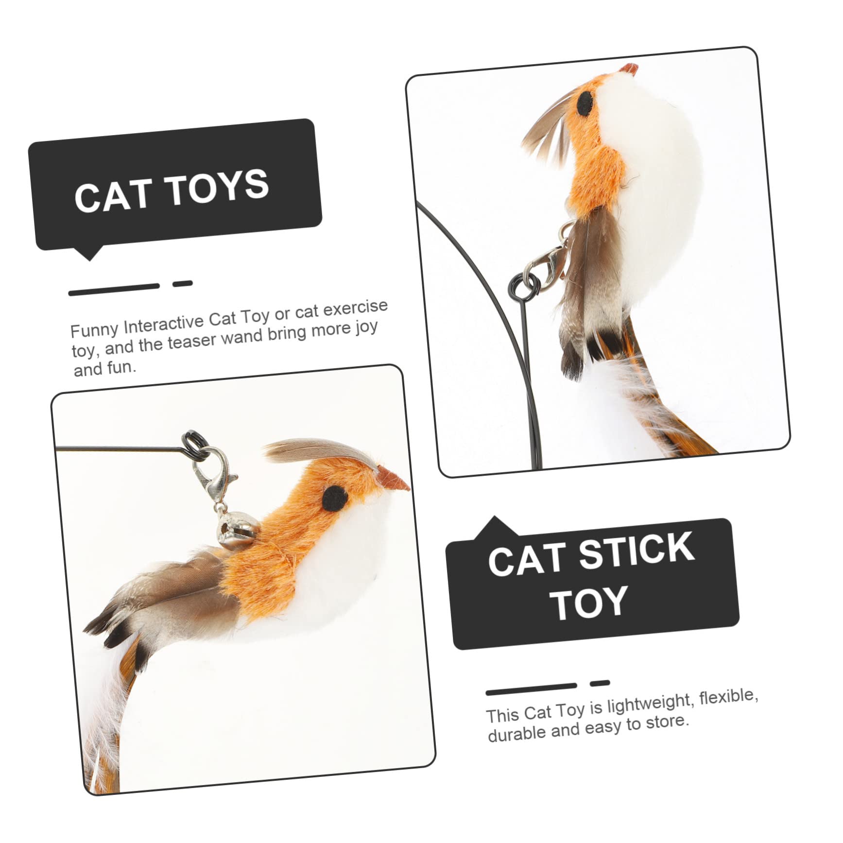 minkissy 4sätze Katzenangel Mit Ersatzköpfen Interaktives Katzenspielzeug Aus Langlebigem Teiliges Für Drinnen Geeignet Für Kätzchen Und Katzen Aller