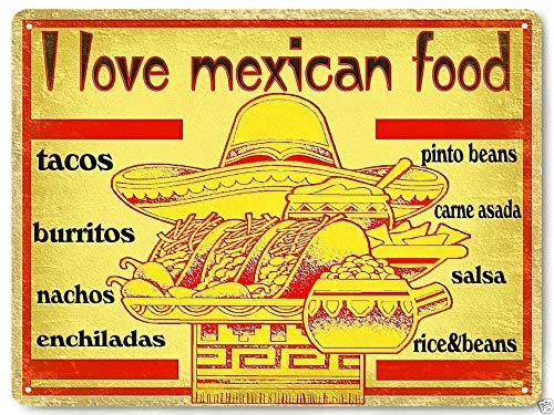 peiyeety 8x12 inches Metal Tin Sign Mexican Food Pub Outdoor Bar Retro Poster Home Kitchen Restaurant Wall Decor Signs