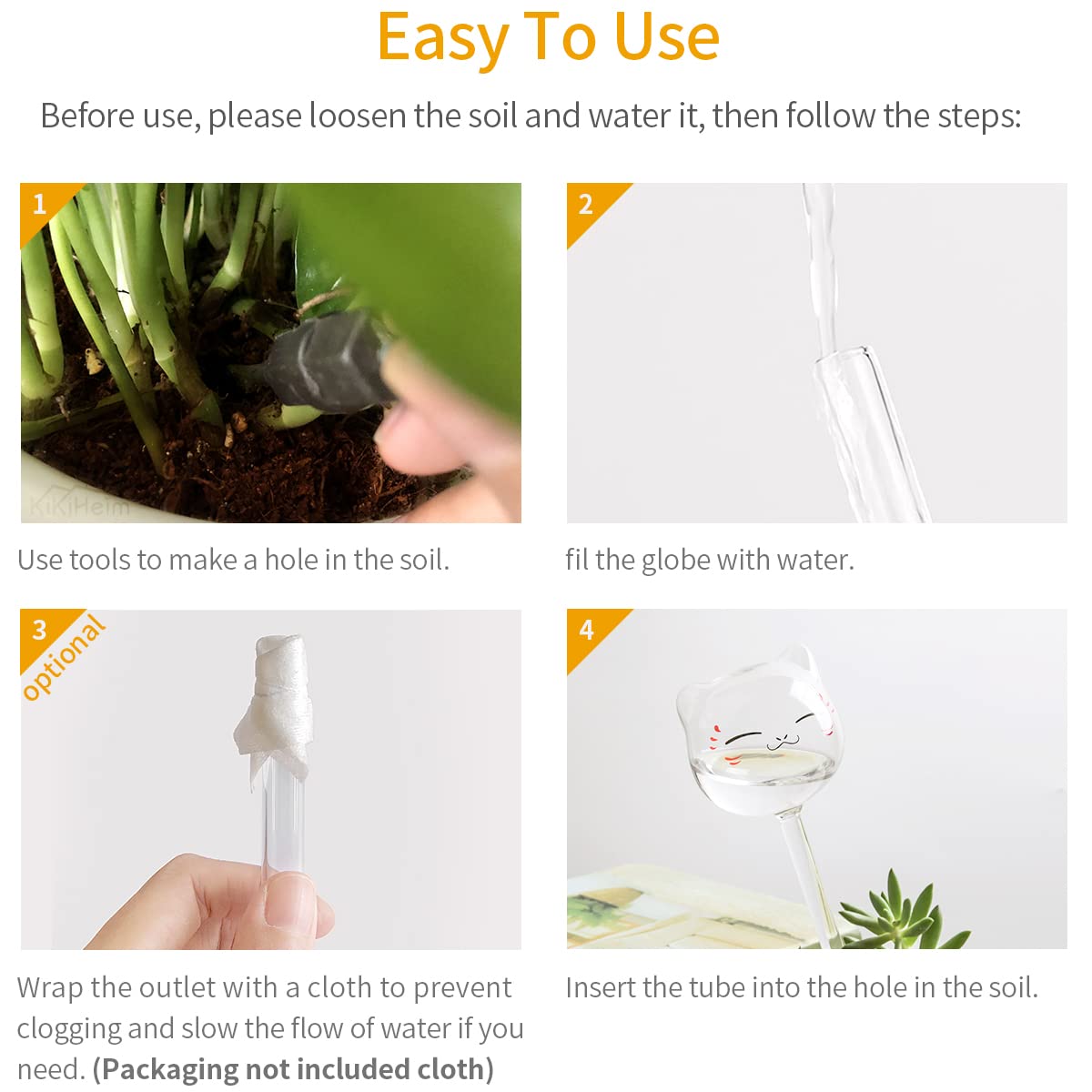 2 Stück Pflanzenbewässerungskugeln Aus Glas - Selbstbewässerung Für Urlaub