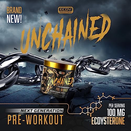 UNCHAINED® - Pre Workout Booster with Ecdysterone | 20 Servings (400g) with Caffeine | L-Arginine, L-Citrulin-Malate, Beta-Alanine + 14 Other Active Ingredients | 100% Focus & Energy | Lemon Lime - Image 3