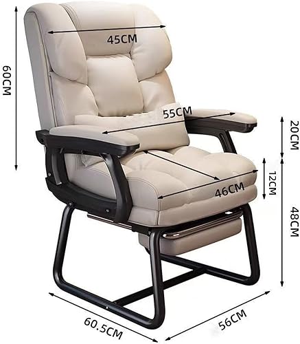 Miniatura 2 de Silla de oficina de piel sintética suave gruesa con almohada lumbar de espuma viscoelástica y reposapiés oculto. puedes acostarte con un clic del