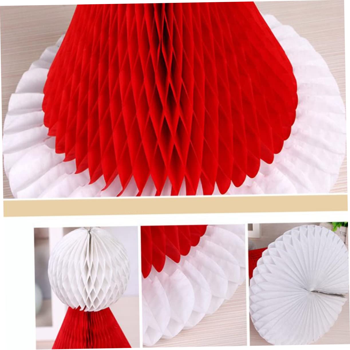 ABOOFAN 3 Set di Decorazioni Natalizie A Nido Dape Appese Cappello di Fiori di Carta Oggetti di Scena Decorativi Natalizi per La Casa 2 Pezzi * 3