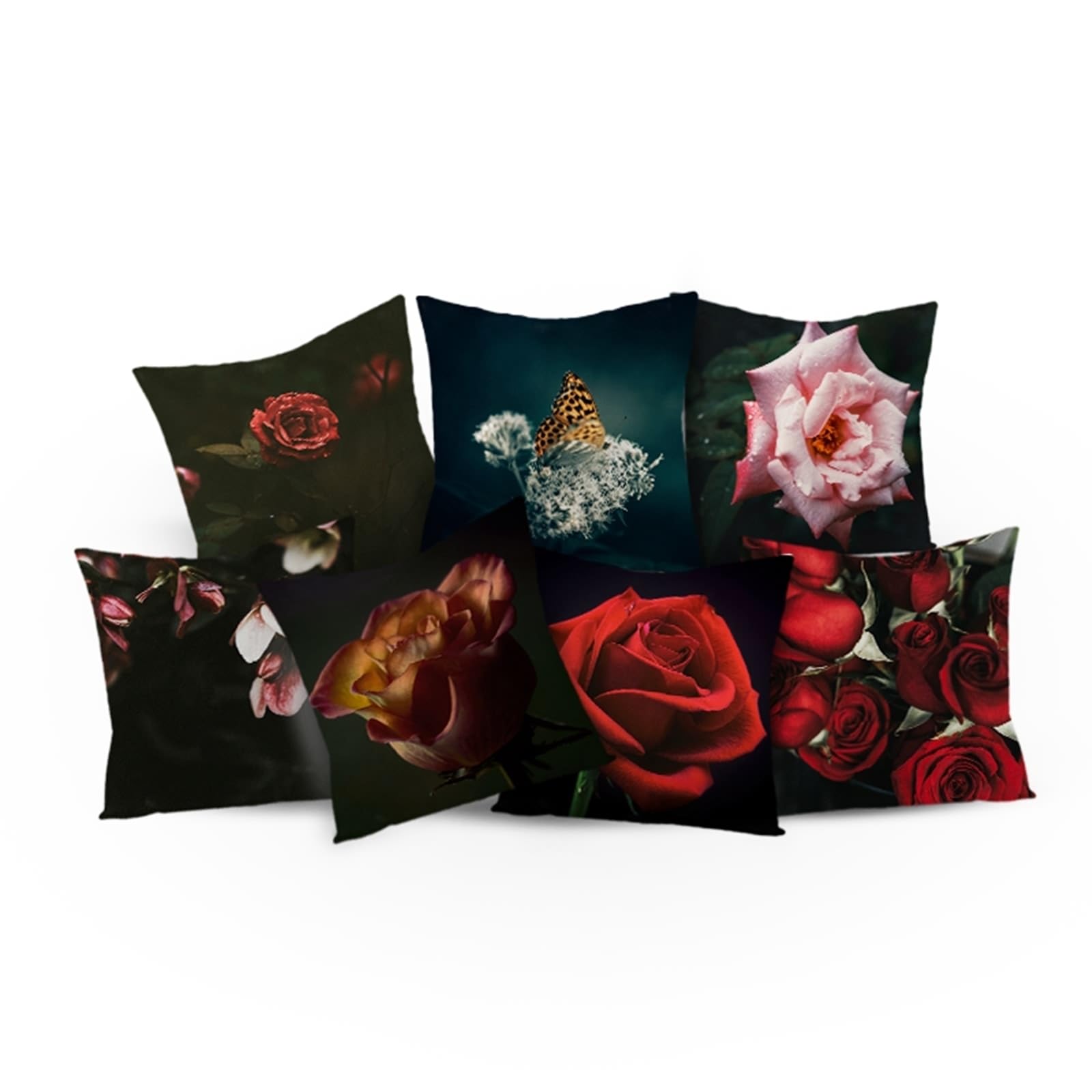 7 fundas de cojín decorativas de 50 x 50 cm, fundas de cojín de lino para sala de estar, sofá