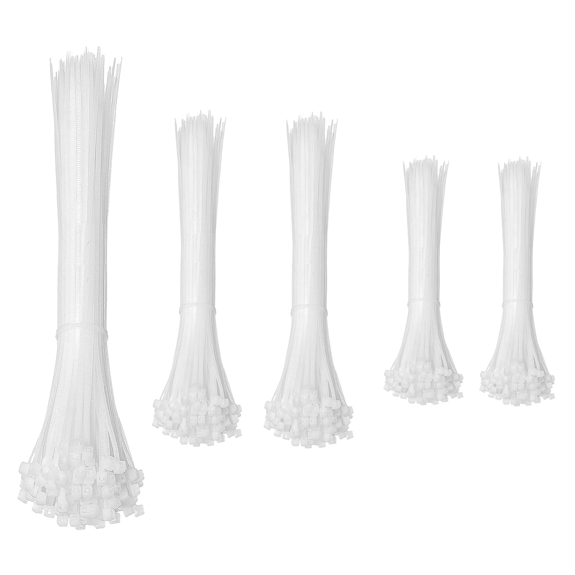 Hian White Cable Ties Assortment Pack - 500-Piece Set with 4-Inch, 6-Inch, and 8-Inch Sizes - Durable Nylon Material for Organizing Cables, Securing Bags, Gardening, and DIY Projects (Pack Of 500)-image-8