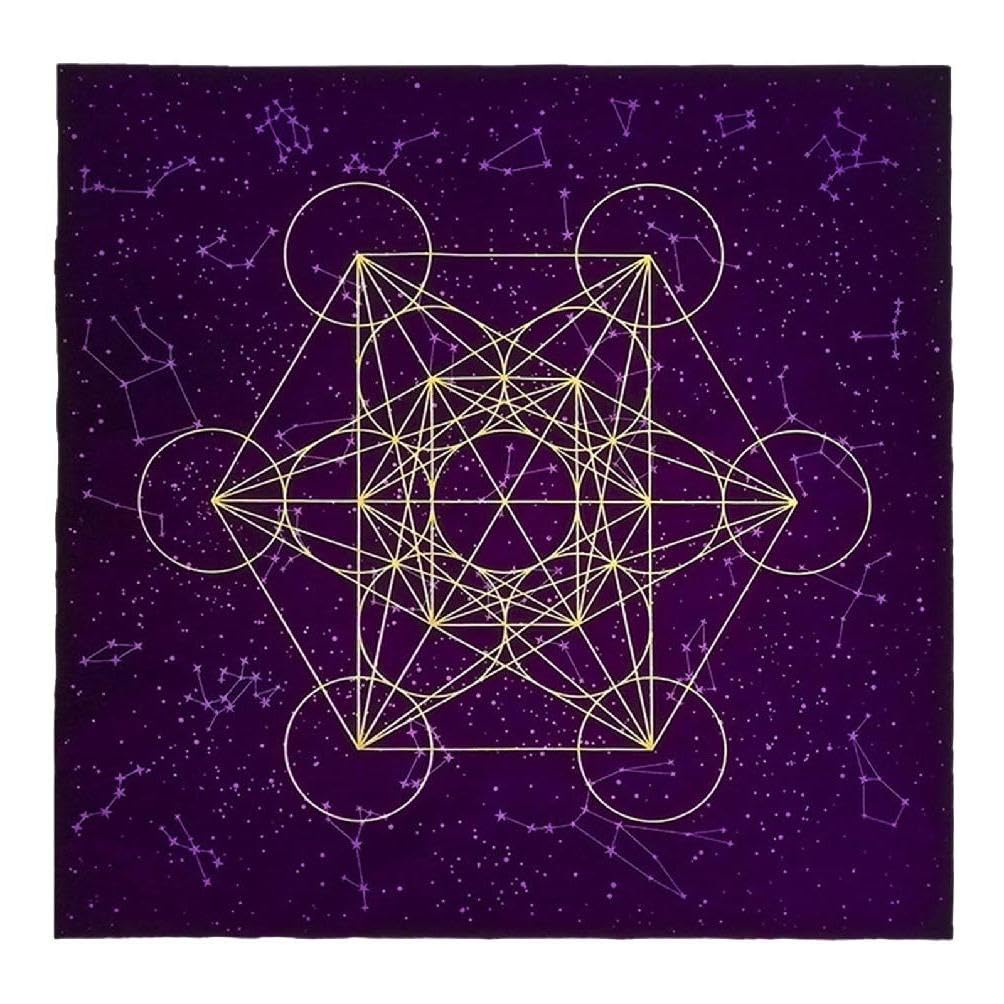 Metatron Cub Crystal Grid Altar Tarot Cloth Tablecloth Velvet Astrology Tarot Divination Card Tablecloth Tapestry Witch Altar Cloth Altar Fabric Runner Witch Pentagram Altar Cloth Spiritual