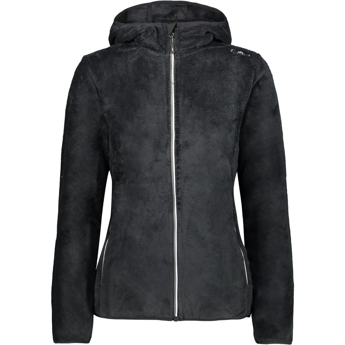 CMP - Woman Jacket Fix Hood, Black-Graffite, XL