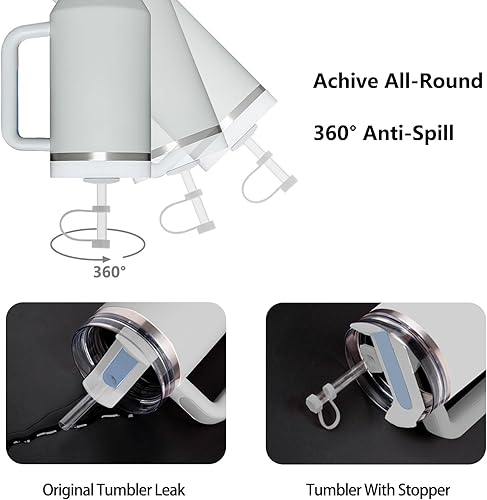 Miniatura 3 de Silicone Spill Stopper Set Compatible with Stanley Cup 2.0 30oz & 40oz with Straw Cover, Set of 4