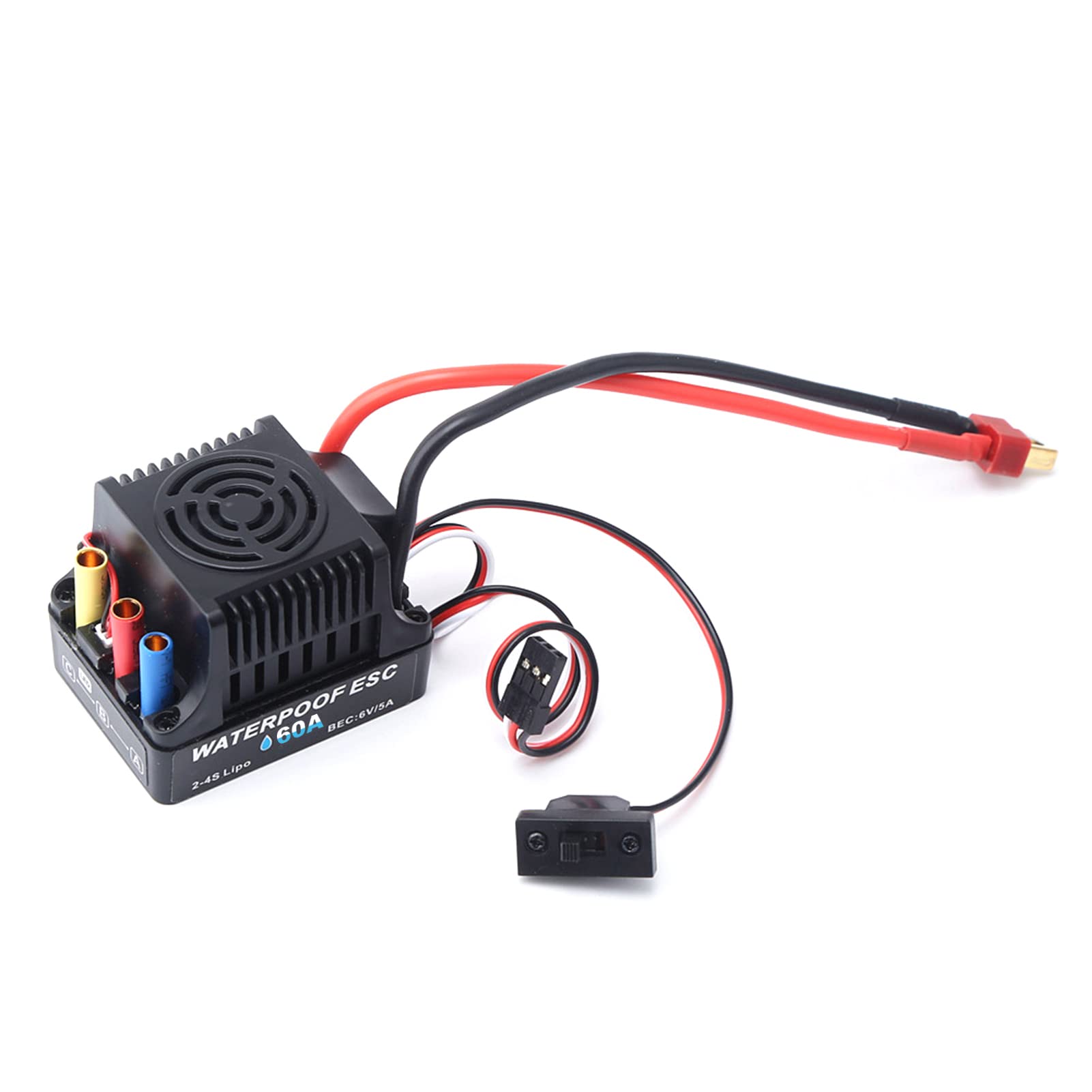 60A Bezszczotkowy elektryczny regulator prędkości 2-4S ESC 6V 5A Wtyczka BEC T do samochodu 1/8 1/10 RC