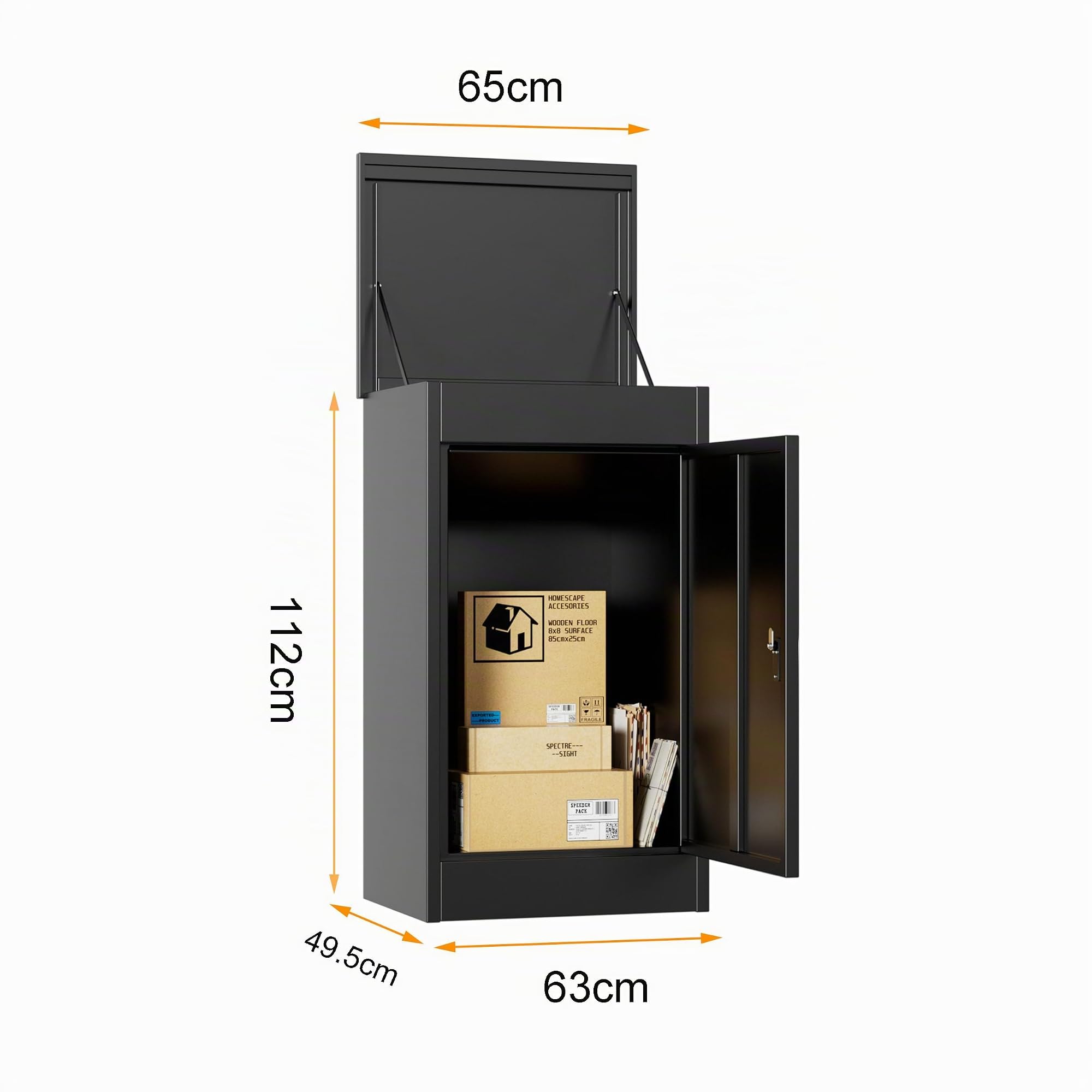MSFE Buzon para Paquetes Exterior Grande,Buzón de Paquetes Buzón de Acero Galvanizado Código de Combinación,Antirrobo,Resistente a la Intemperie para Hogar Porche,Valla y Acera,63 * 112 * 49.5cm