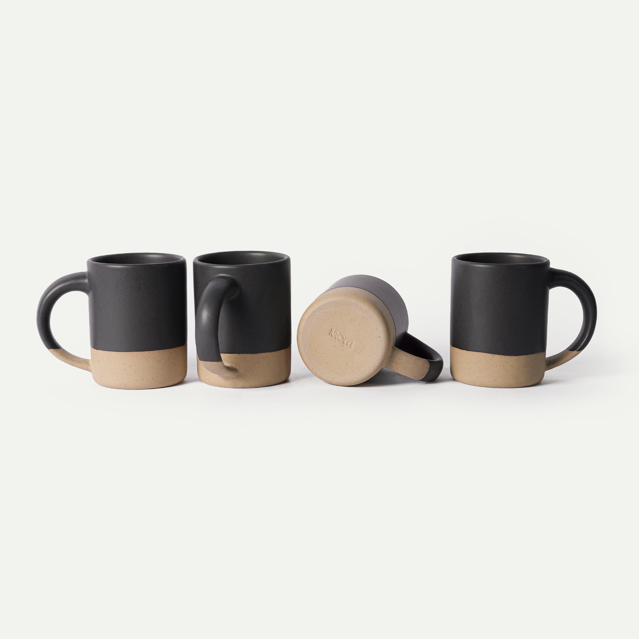 Medium Mugs Set of 4, 16oz Ceramic Pottery Latte Mugs/Coffee Cups - Microwave and Dishwas…