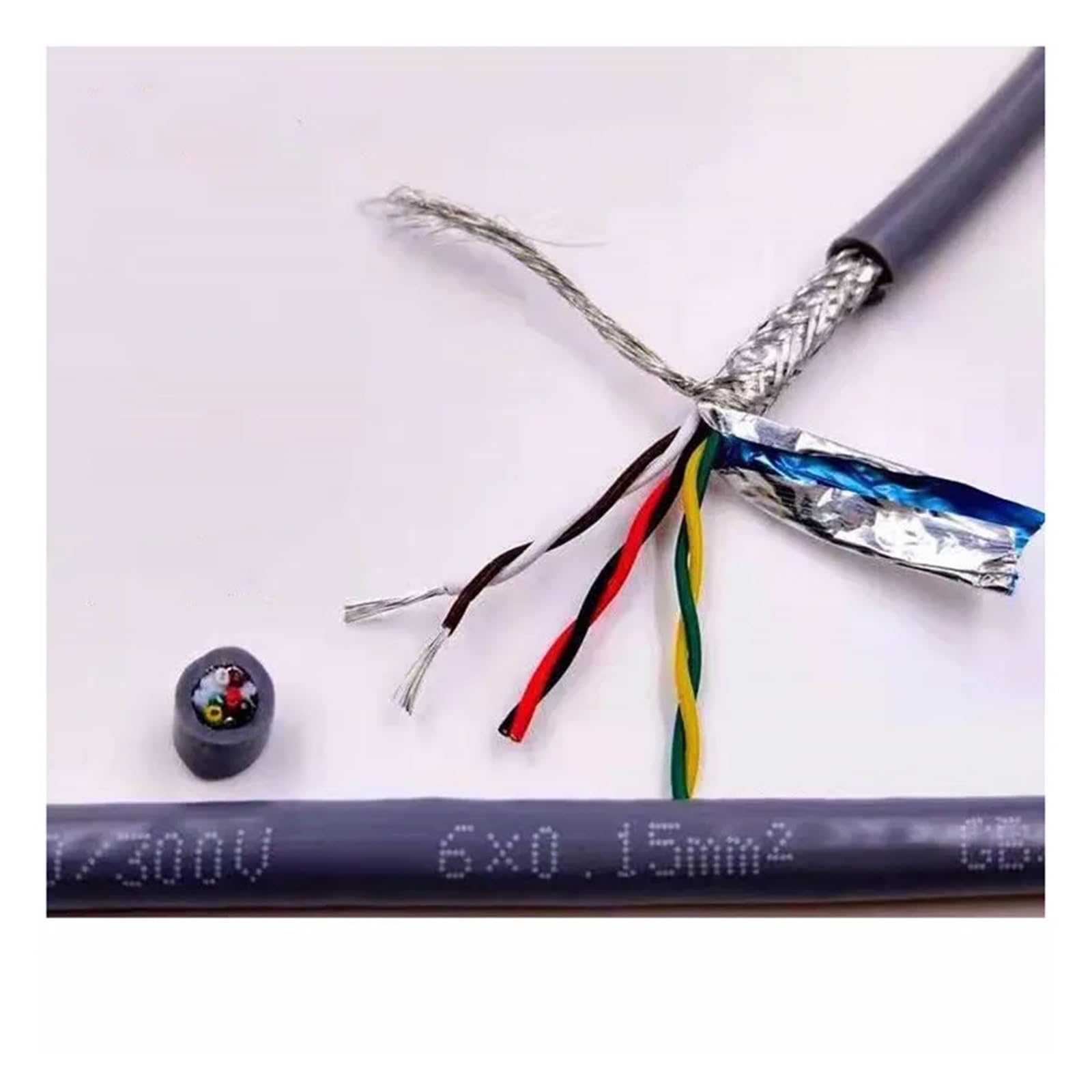Ekranowany drut z czystej miedzi, ekranowany kabel RVSP z ocynkowanej miedzi 485 oplotka kablowa 5 m 24-26 AWG 2-8 rdzeni (8 rdzeni 26AWG 5M szary)