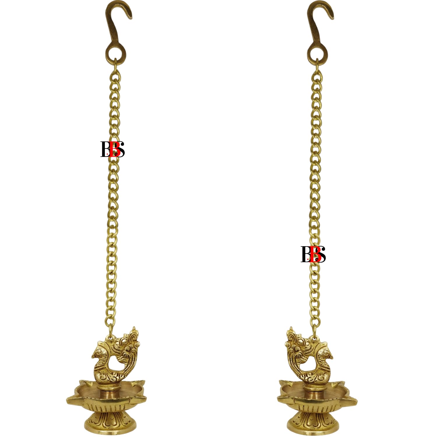 Brass Peacock Diya Set - Diwali Home Decor -4