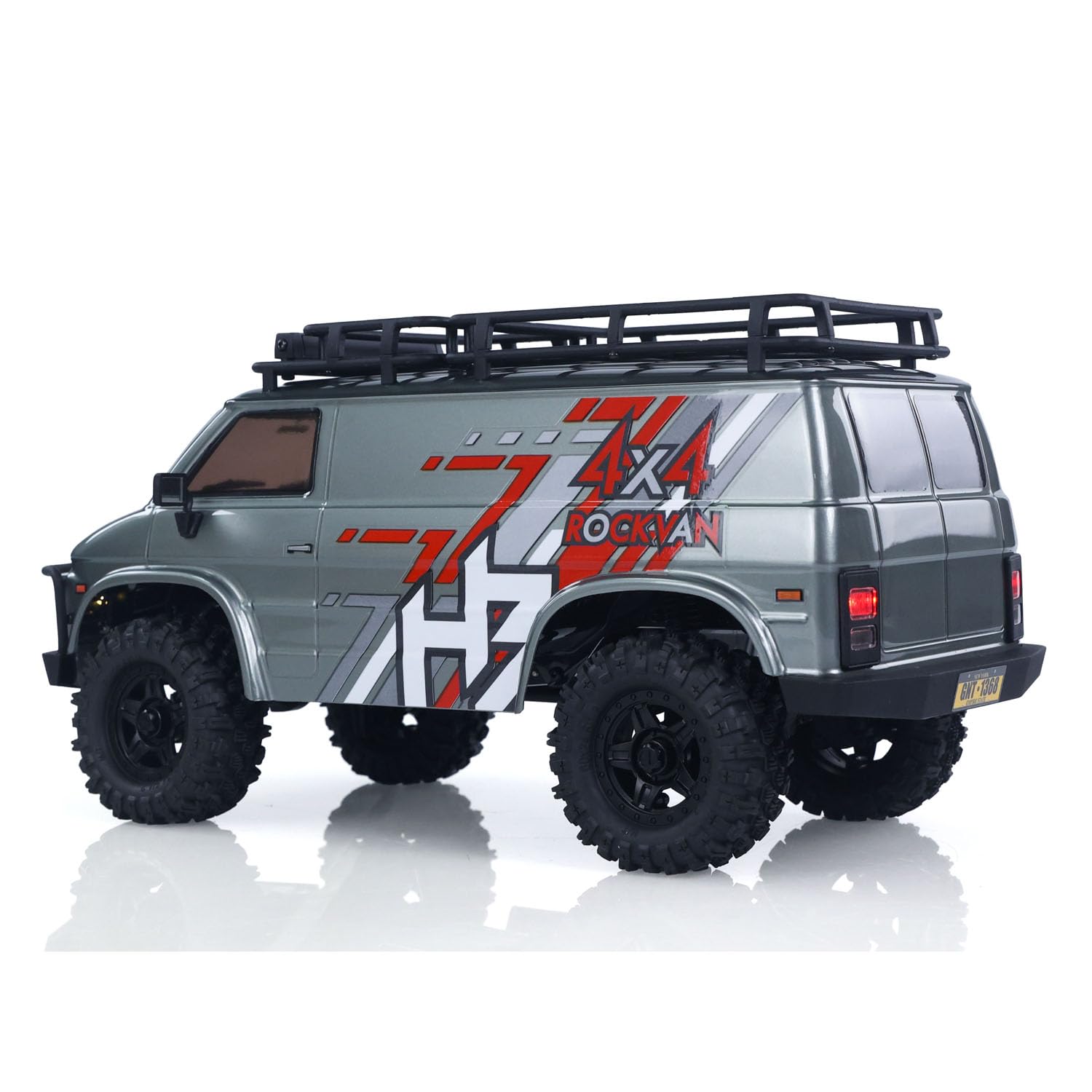 CR18P 1810503 Hobby Plus 1/18 4X4 RC Rock Crawler eléctrico con control remoto todo terreno RockVan sistema de luz amortiguador de choque