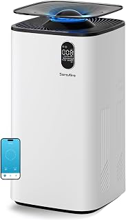 Mist-Free Evaporative Humidifier and Air Purifier - 6L Top-Fill | Warm & Cool Air, Smart Control, Auto Humidity, Filter Reminder, Silent Wheels, Tap Water Ready for Whole Home & Office
