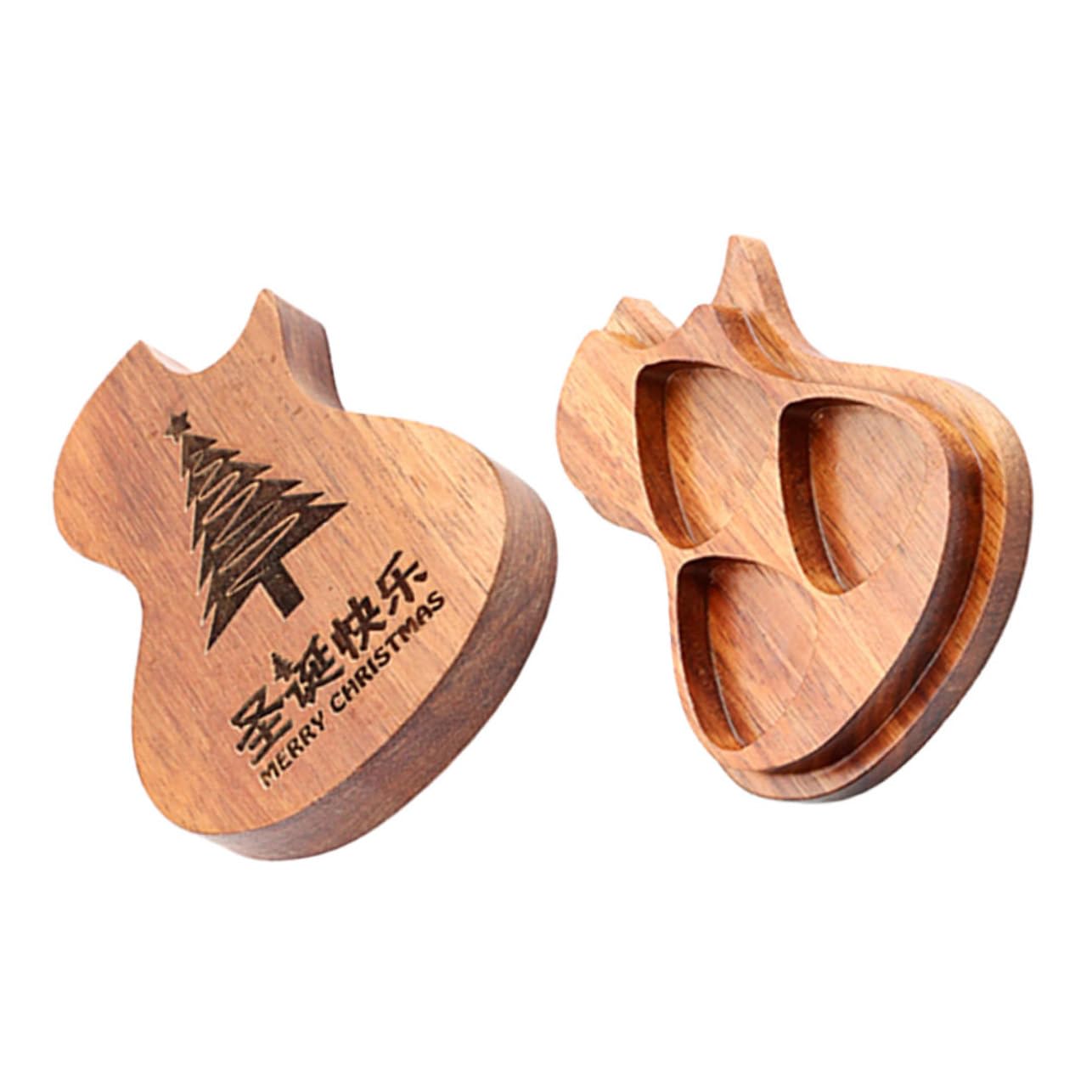 BESTonZON 5 Pièces Boîte De Sélection Accessoires De Guitare Organisateur De Stockage De Médiator Ukulélé Support De Médiator Pour Guitare Étui Porte-médiators Organisateur De Médiators Bois