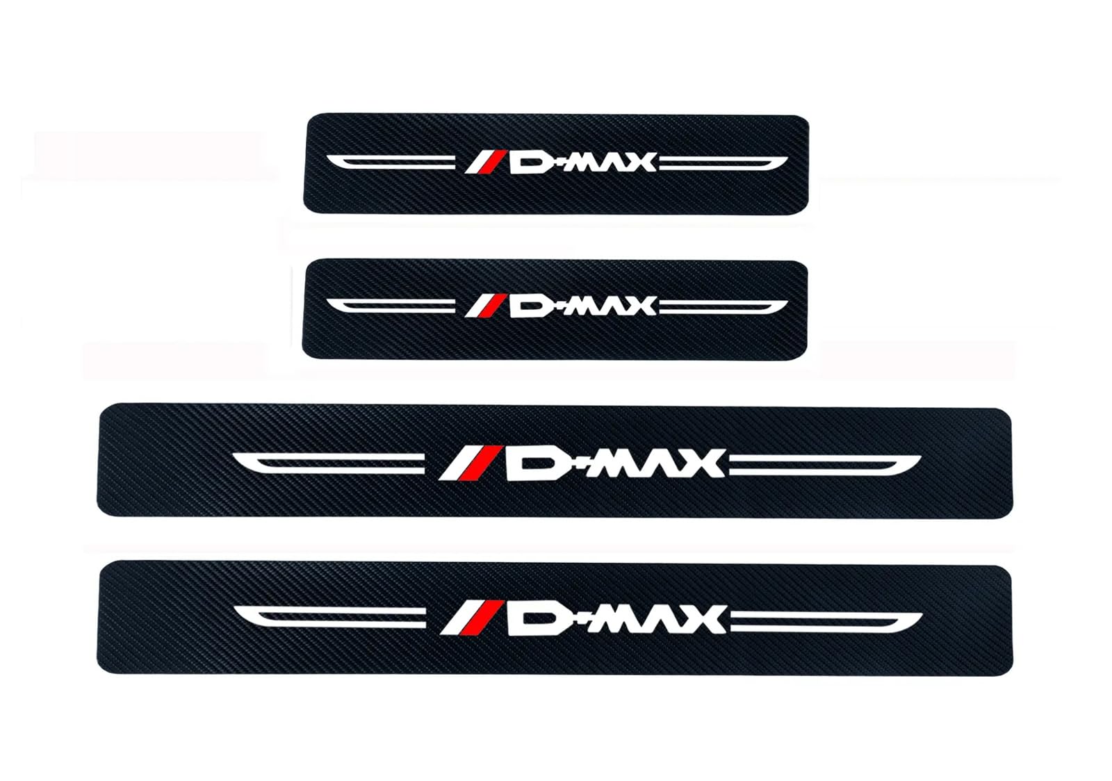 Ridgoel White 4Pcs Car Door Sill Protector For Isuzu Dmax D-Max Carbon Fiber Car Kick Plate Guard Automobile Threshold Protection Sticker Welcome Pedal Decor Accessories