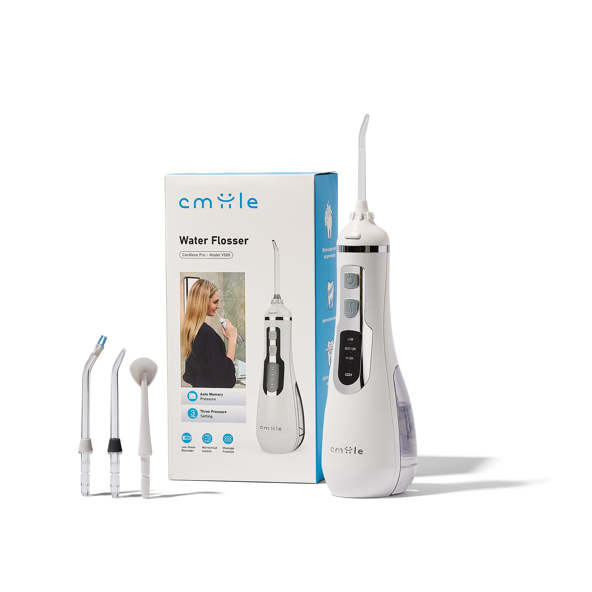 Leistungsstarker kabelloser Wasserflosser, Oral Irrigator für eine gründliche Reinigung, Zahnpflege, Verbesserung der Zahnfleischgesundheit, 4 Aufsätze, Zahnreiniger, Zahnfleischreiniger