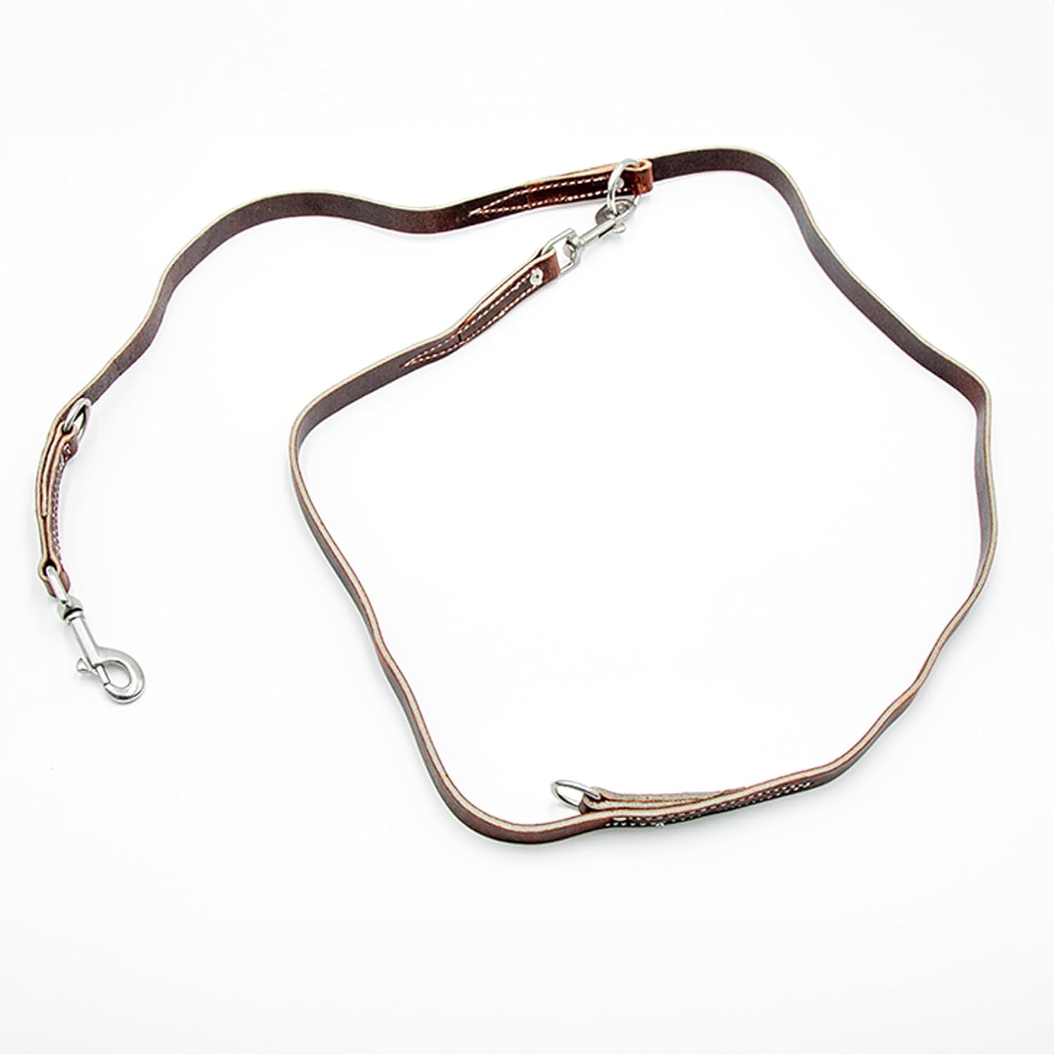 Leerburg's Heavy Duty 6 Foot by 3/4 inch Black Police Leash with 2 Stainless Steel Clasps, 2 Stainless Steel D Rings, Stainless Steel pop Rivets, sew and Amish Made in Wisconsin