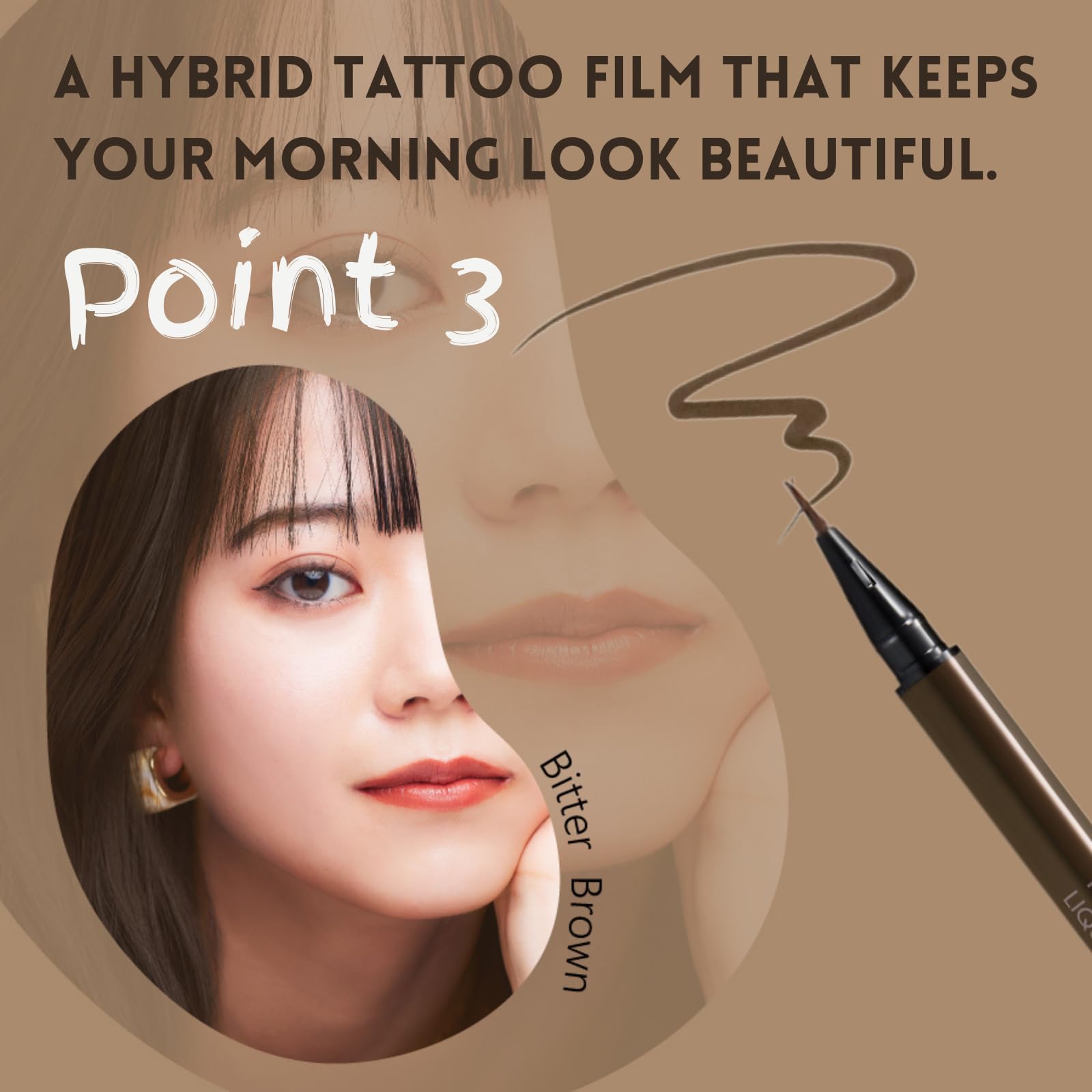 K-Palette 1DAY TATTOO Liquid Eyeliner 02 Bitter Brown 0.67ml, 0.67 ml (Pack of 1) - Image 4