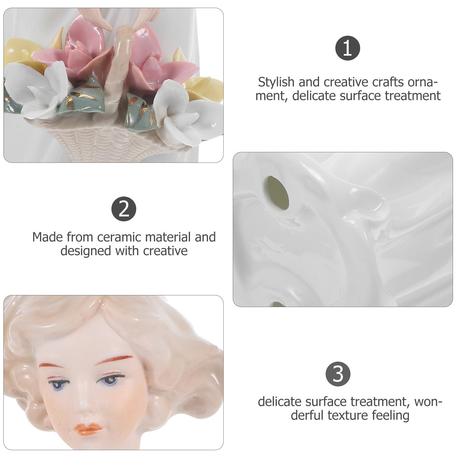 Estatua de Cerámica Mujer Moderna Elegante para Decoración del Hogar