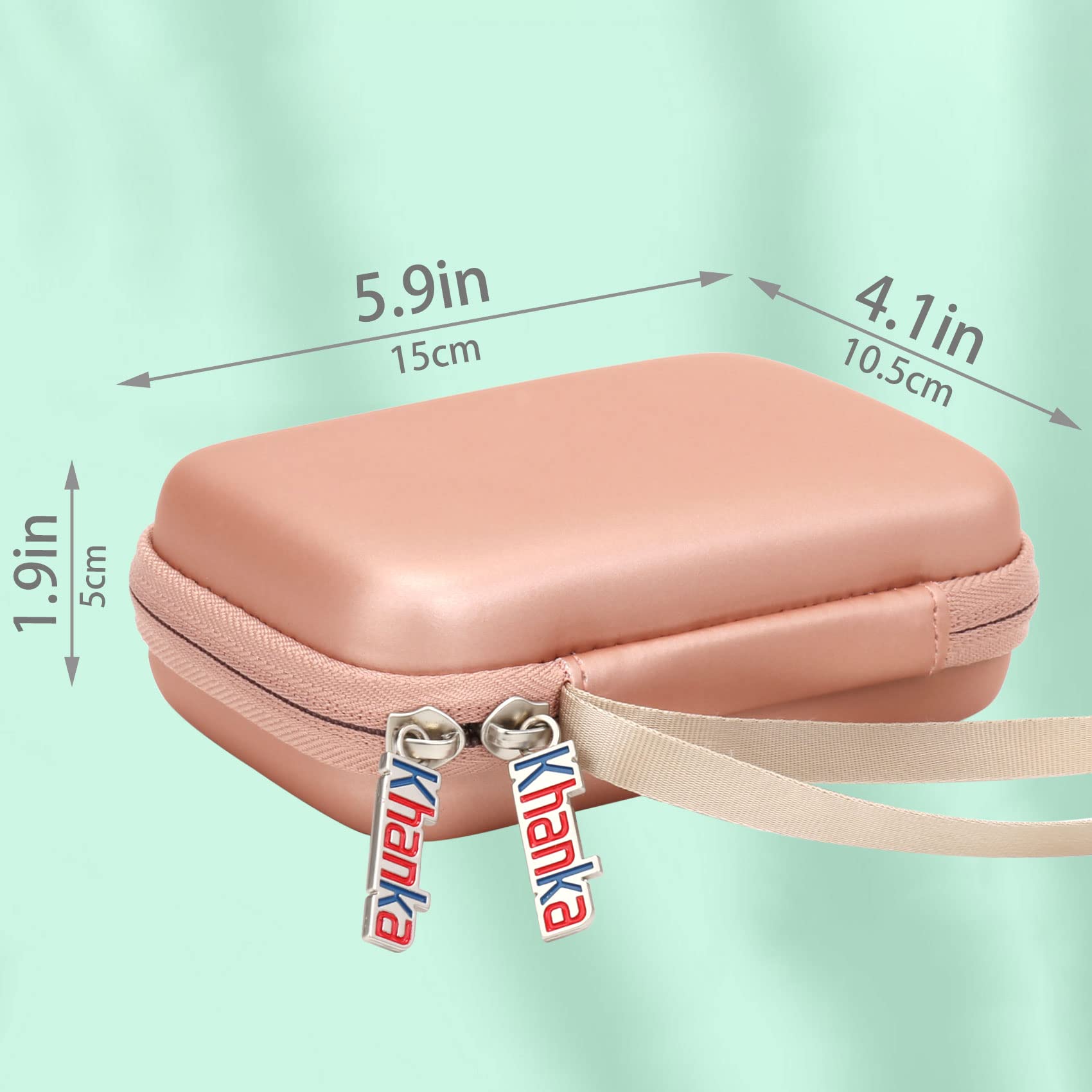 Khanka Hart Tasche Kompatibel mit Liene 2x3 Fotodrucker Smartphone Mini Drucker.(Rose – Bild 2