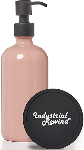 Miniatura 9 de Dispensador de jabón de vidrio transparente con bomba de metal cromado, botella de vidrio de boca ancha de 16 onzas, incluye parte inferior