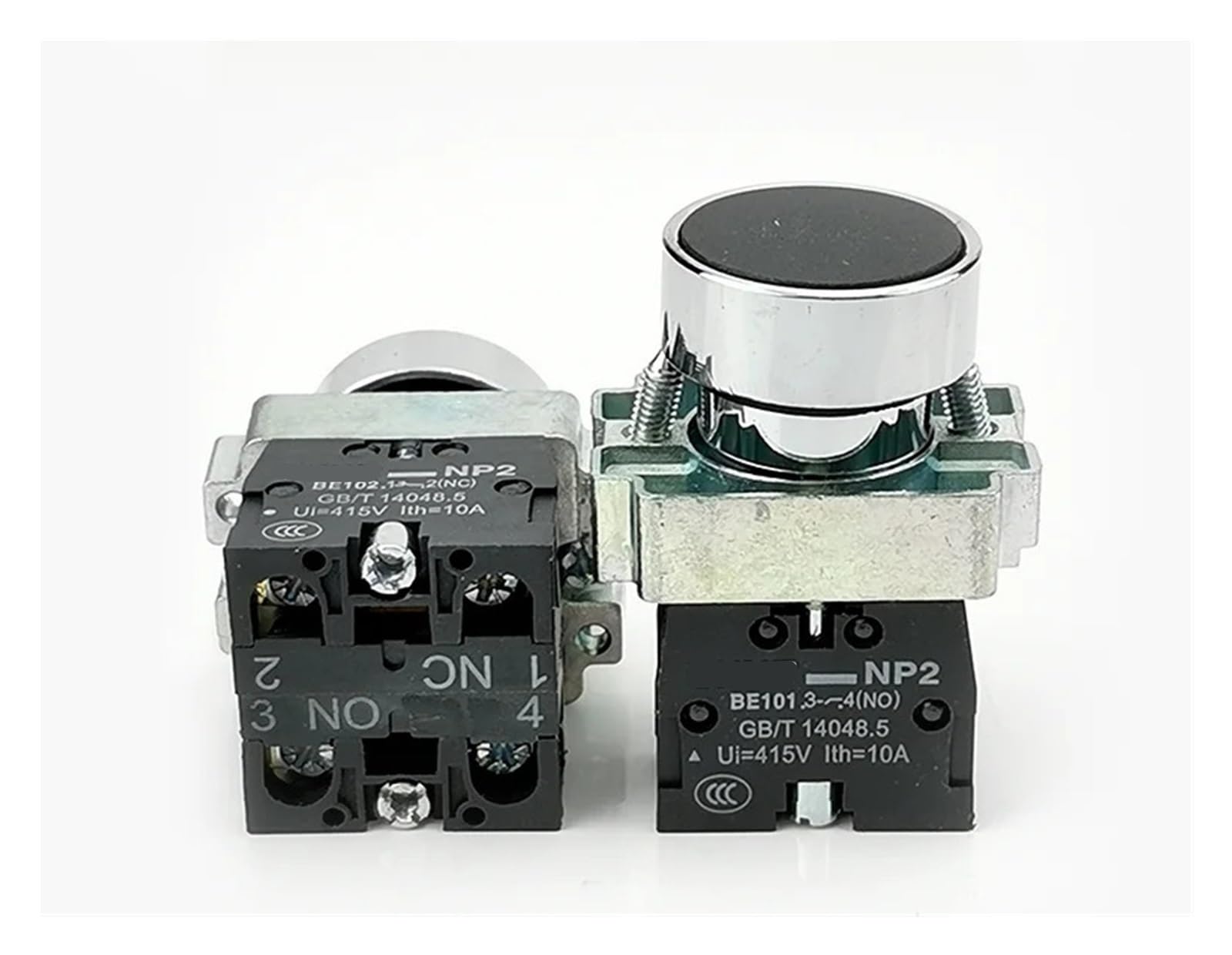 VSPPJYFG 10PCS NP2-BA25 Pushbutton Switchs 1NO+1NC