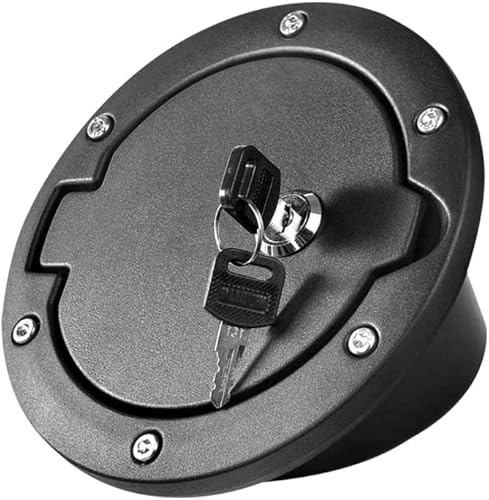 Tapa de tanque de gasolina con bloqueo de puerta de llenado de combustible compatible con Jeep Wrangler JK JKU Sport Rubicon Sahara Unlimited
