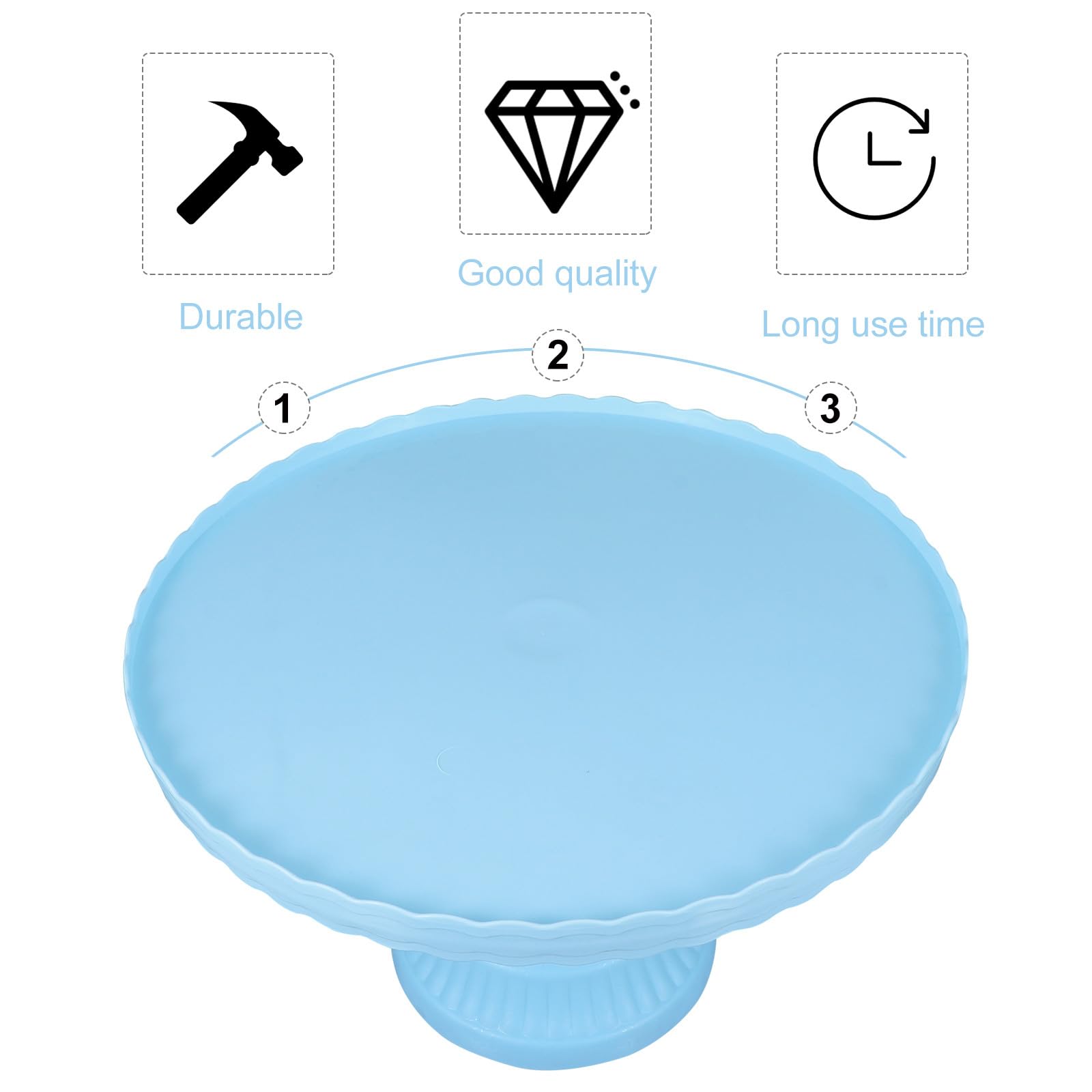 Tofficu Alzata per Torte da Festa 1 Pezzo in Plastica PP Blu