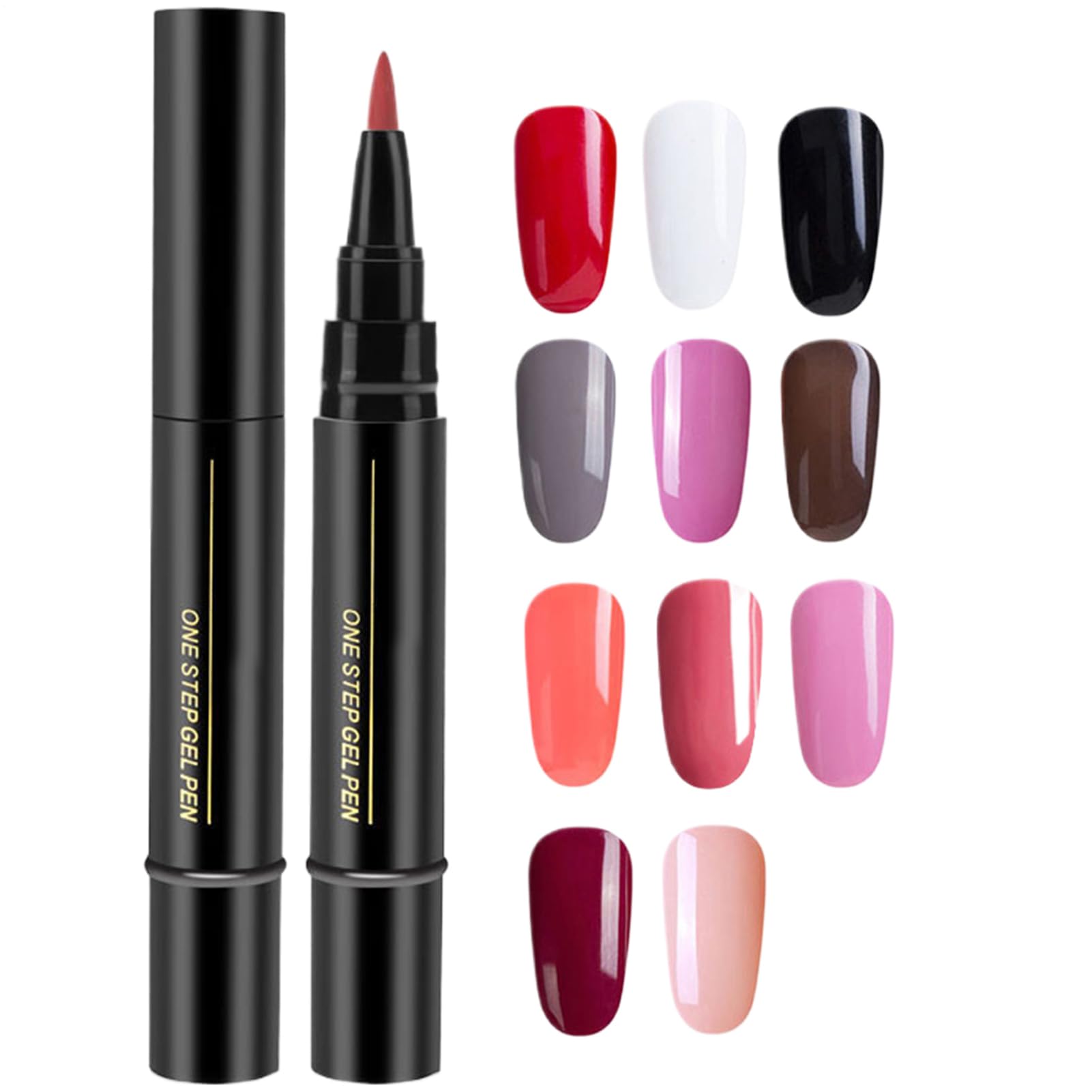 11 Pièces Stylo Vernis À Ongles, Stylo Gel Avec Pinceau Pour Ongles, Accessoires Crayon Venis À Ongle, Séchage Rapide Sans Lampe UV, Pour Femmes Et Filles