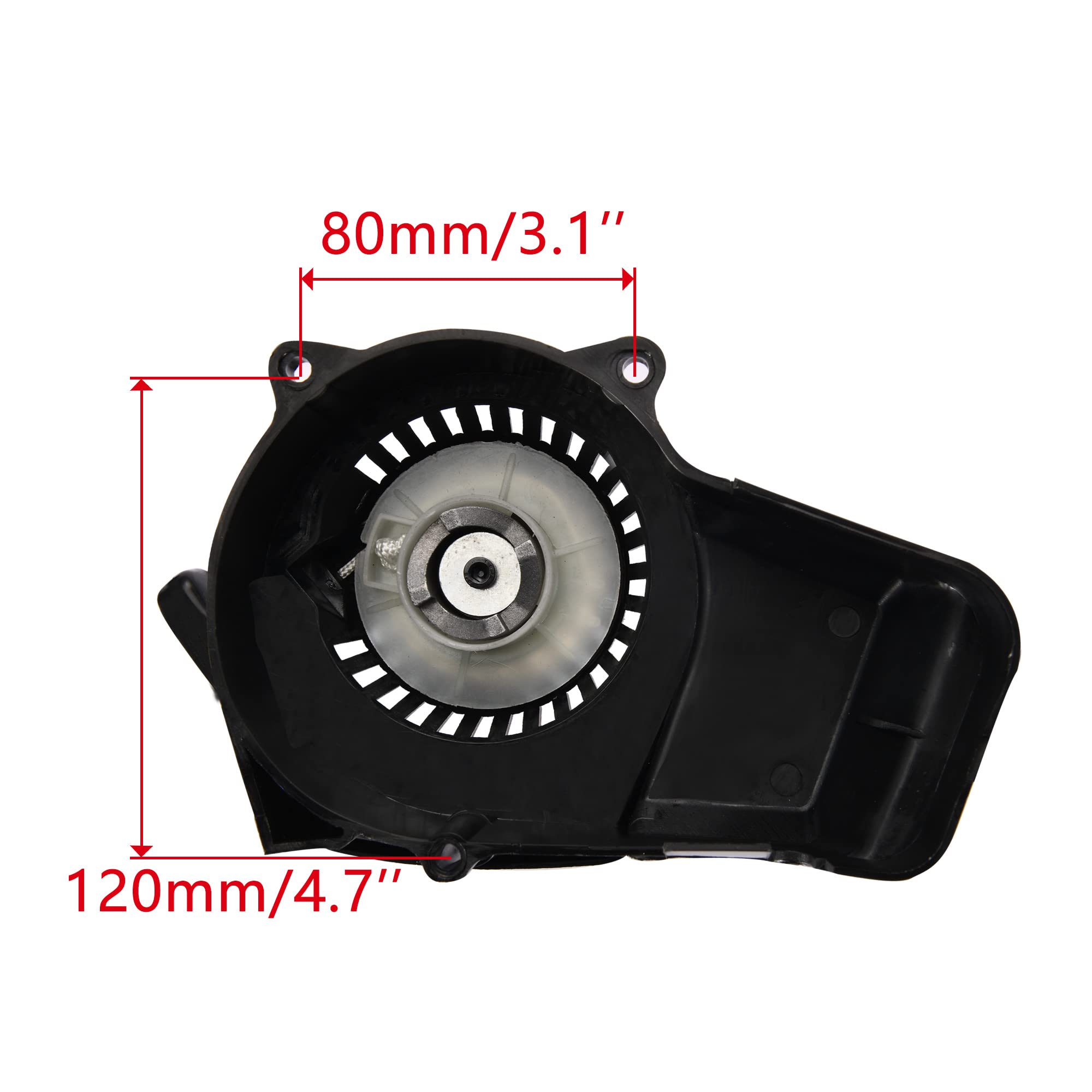 WOOSTAR Avviamento a Strappo Sostituzione per 2 Tempi 47cc 49cc Pocket Bike Mini Quad Pit Bike Scooter ATV Nero