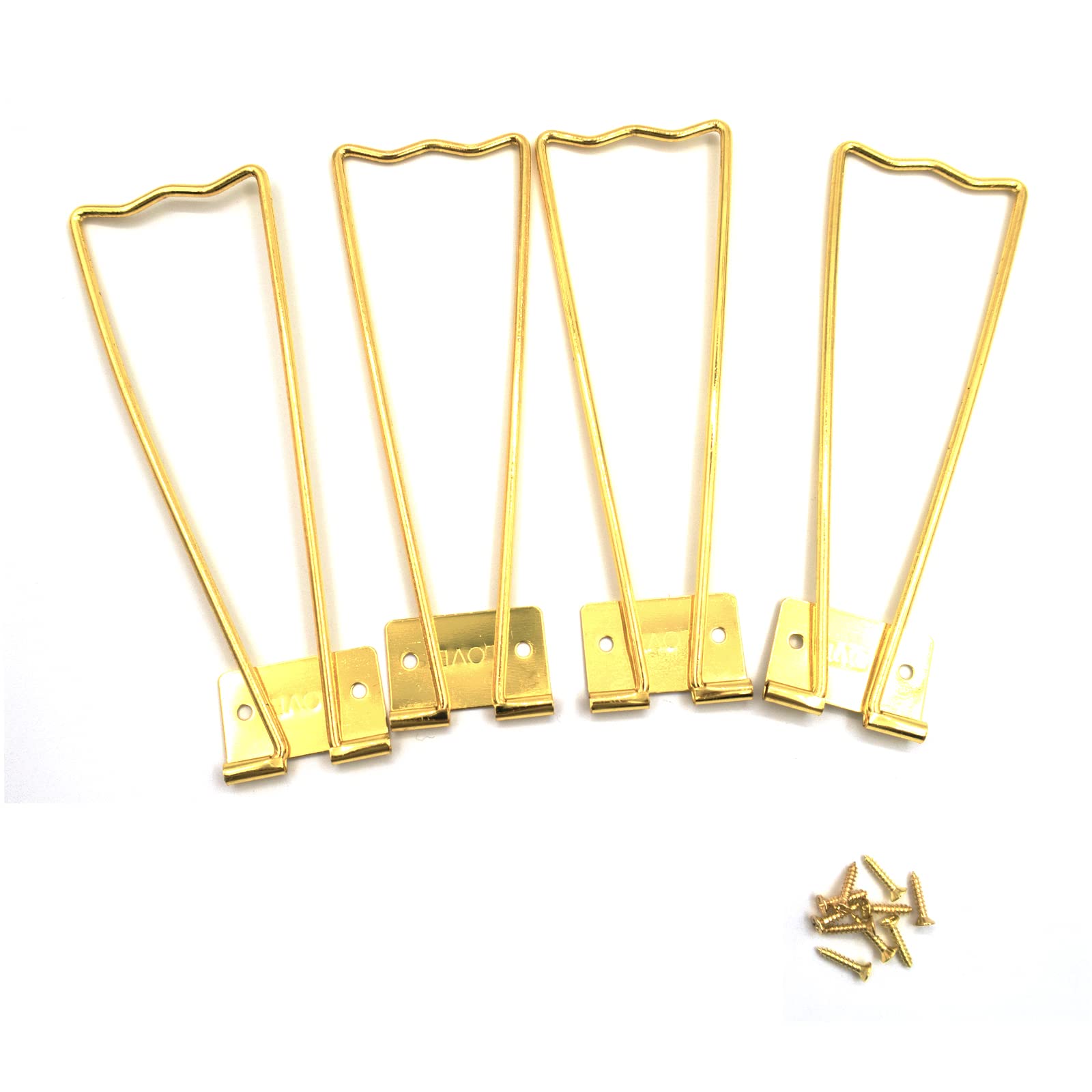 suntopmall4 Pieces Gold Iron Easel Photo Frame Easel Back Plate Holder Display Stand for Pictures, Photo Frames and Tabletop Artworks with Mounting Screws