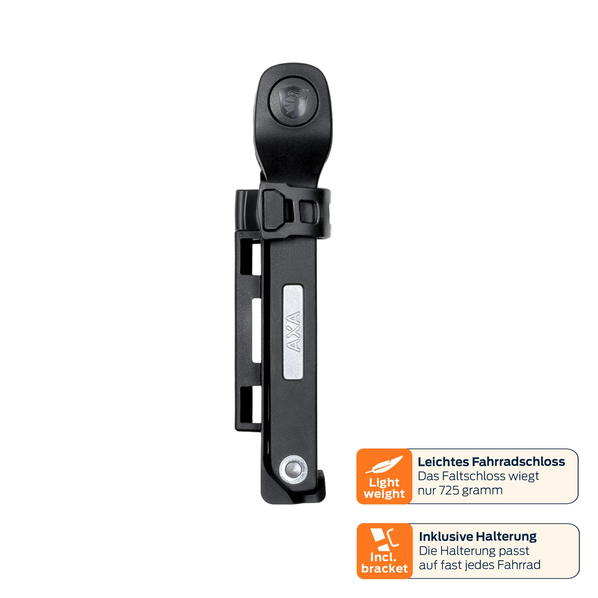 AXA Fold Lite C100 – Antivol Pliable à Code – Longueur 100 cm – Niveau de sécurité 7 – Cadenas à Combinaison Facile à Utiliser – Code Librement réglable – Support Inclus
