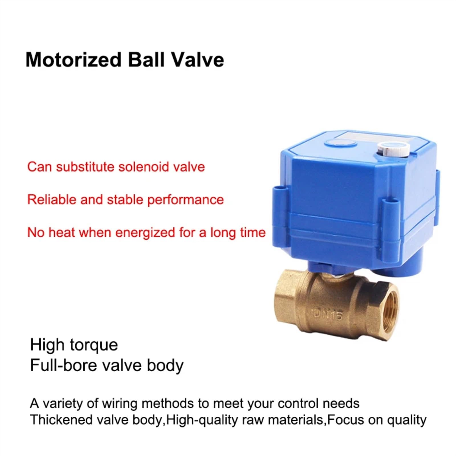 Valvola a Sfera motorizzata 1/4 "1/2" 3/4 "1" Attuatore Elettrico a 2 Vie 2/3 Fili in Ottone con Interruttore Manuale AC220V DC24V DC12V ADC9-24V(DC12V-CR01,0.25 inch)