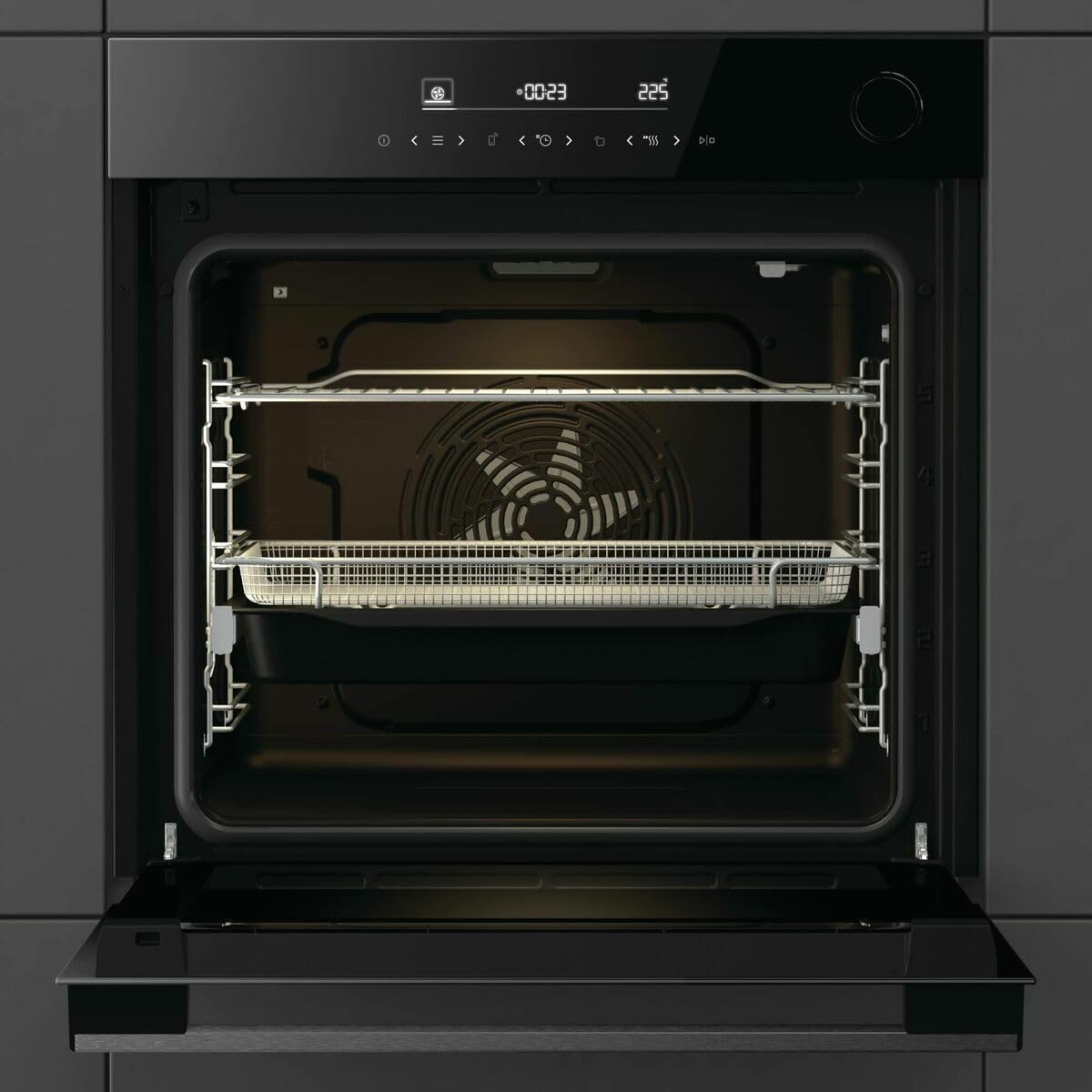 Hisense BSA66346ADBGWIFI - Forno, Even Bake 77L, cottura a vapore, pulizia a vapore, cottura simultanea x5, modalità Air Fry, smalto facile pulizia, modalità griglia, efficienza energetica A+