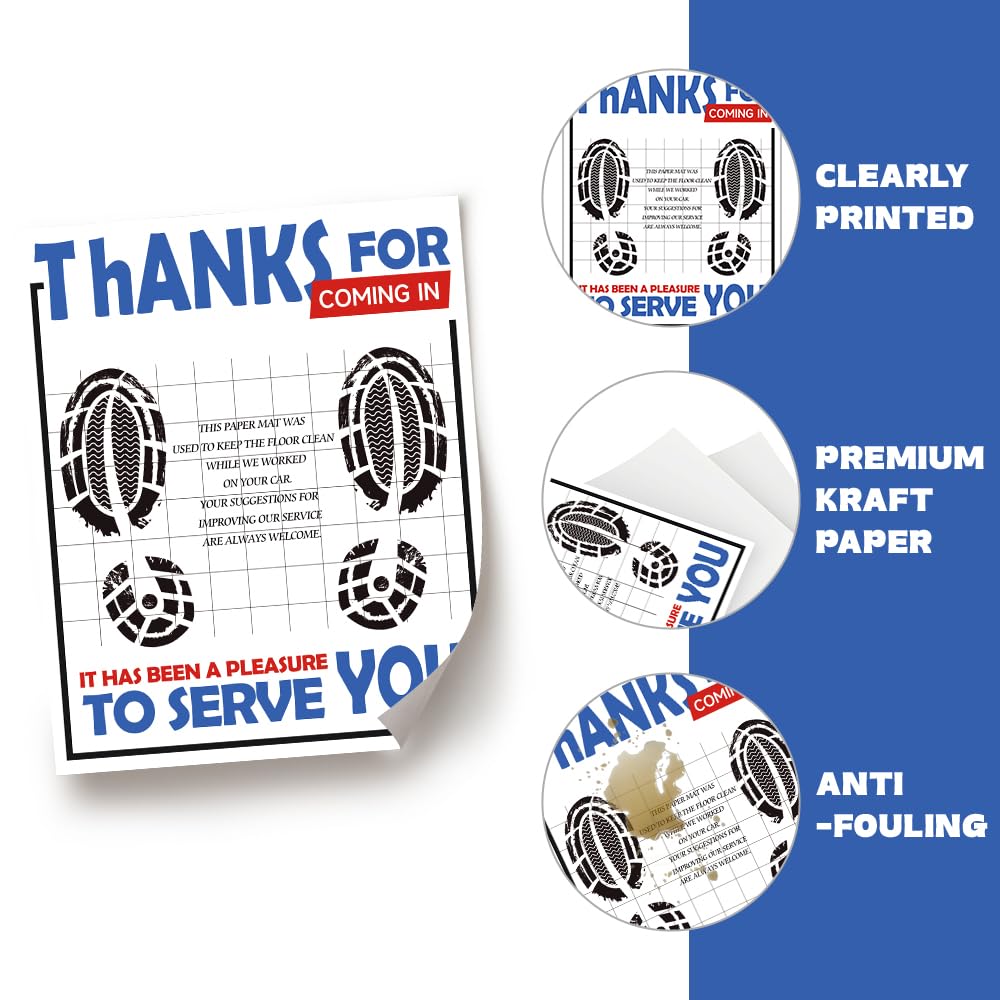 100Pcs Paper Floor Mats Detailing for Car Disposable Kraft Paper Mats Automotive Covers Protector for Vehicle — view 3