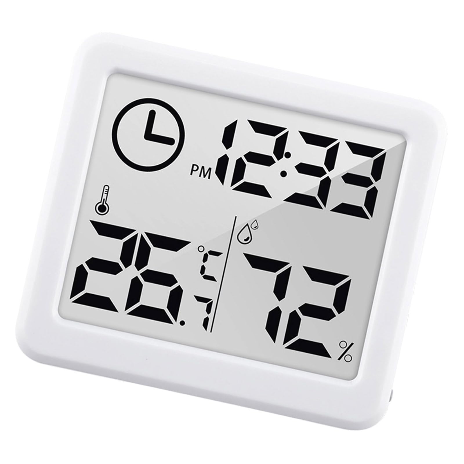 Mekalero Multifunctional Wall Clock Hygrometer Large Screen Accuracy for Home Offices Indoor Temperature Humidity Monitor